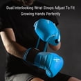 thumbnail image 4 of Hayabusa T3 Boxing Gloves for kids and Teens Wrist and Knuckle Protection, Dual-X Hook and Loop Closure, Splinted Wrist Support, 5 Layer Foam Knuckle Padding - Neon Blue, 8oz, 4 of 6