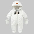thumbnail image 2 of ABATAB Baby Boy Girl Cute Clothe Infant Warm Snowsuit Long Sleeve Footed Rompers with Gloves Newborn Winter Zipper Coats Hooded, 2 of 7