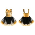 thumbnail image 2 of DPOIS Kid Girls Sparkling Sequins Lyrical Ballet Dance Leotard Tutu Dress Gold-A 12, 2 of 7