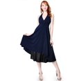 thumbnail image 3 of Evanese Women's Polyester Sexy Deep V Halter Neck A Line Cocktail Dress, 3 of 5