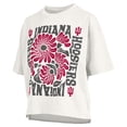 thumbnail image 2 of Women's Pressbox  White Indiana Hoosiers Elena Oversized Slub T-Shirt, 2 of 3