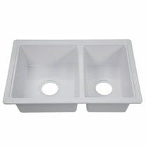 25' X 17' Double Bowl Sink - White