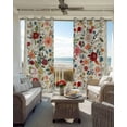 thumbnail image 2 of Watercolor Flowers Blackout Curtains for Bedroom/Living Room, Thermal Insulated Kitchen Curtains, Rustic Spring Floral Botanical Beige Grommet Darkening Window Treatment Drapes 52"x63"x2, 2 of 8