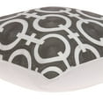 thumbnail image 5 of Parkland Collection Rounder Gray and White Decorative Throw Pillow, 20 x 20 Cotton Square Pillow, 5 of 6