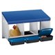 thumbnail image 1 of 3 - hole galvanized steel chicken nesting box con automatic roll - out egg collection, removable tray, weatherproof wall - mount, con perch para hens, easy to clean y assemble, blue, 1 of 7