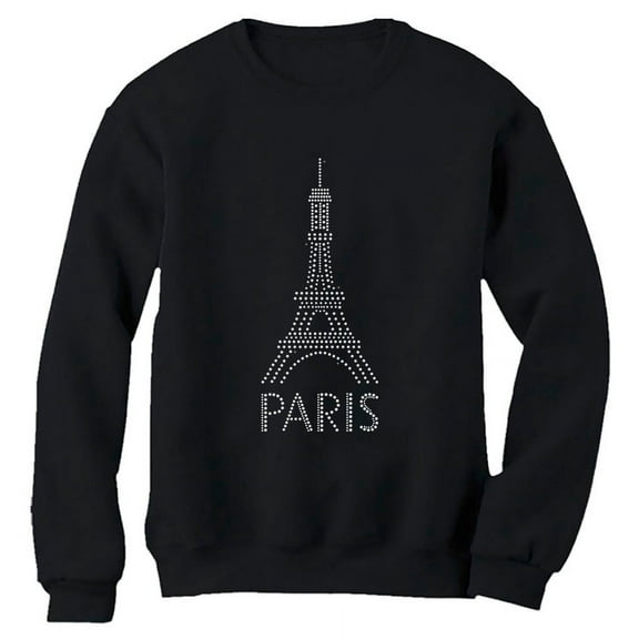 Tstars - Eiffel Tower Paris Bastille Day French Patriot Gift Women Sweatshirt Small Black