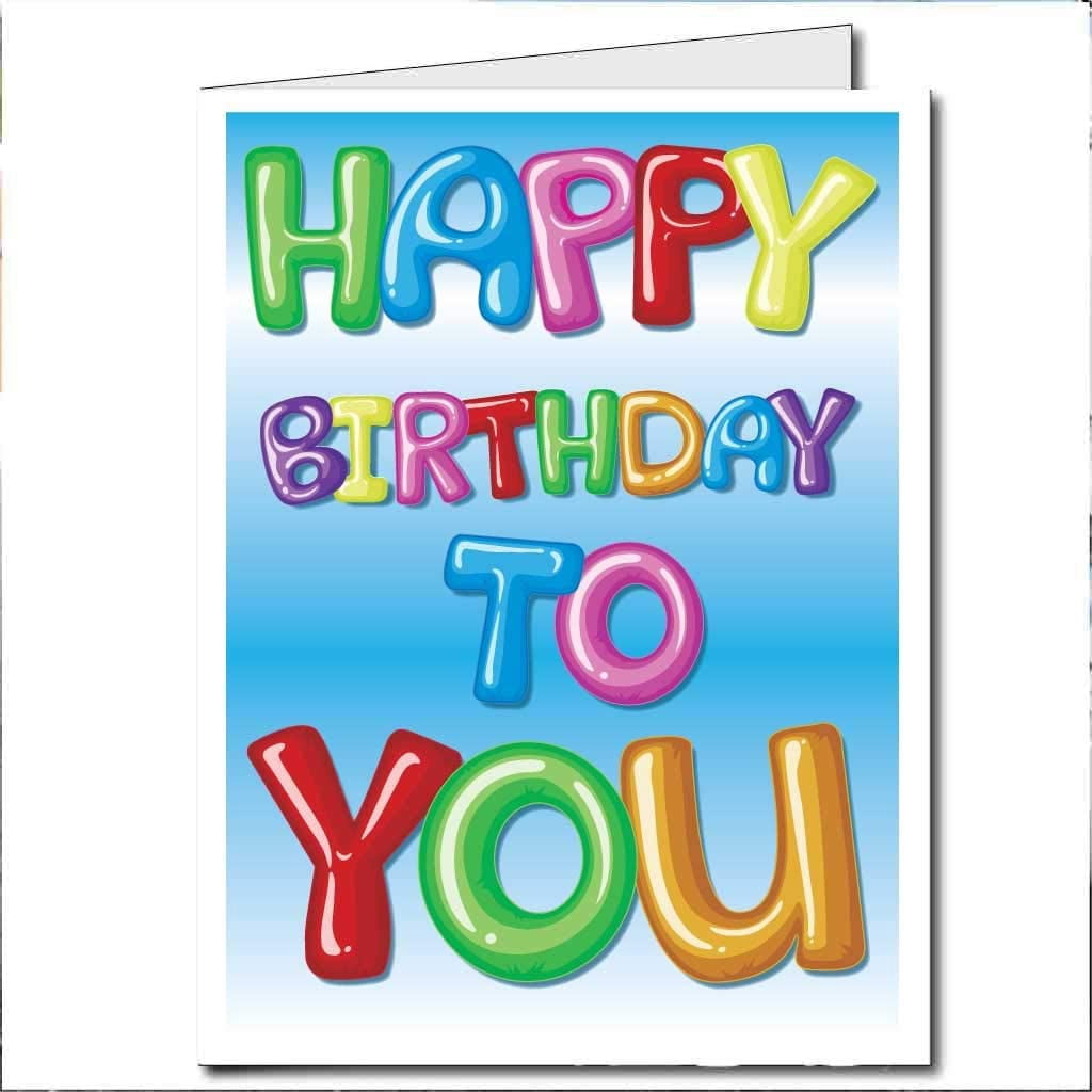 Jumbo Greeting Cards: Giant Birthday Card (Balloon Letters) 2 feet x 3 feet card with envelope, 13649