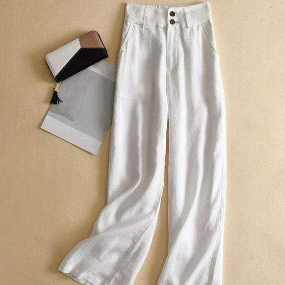 SNKSDGM Women's Plus Womens Summer Pants Petite Black Dress Pants Women High Waisted Straight Women's Casual Trousers Loose Pants Drape High Waist Straight Trousers