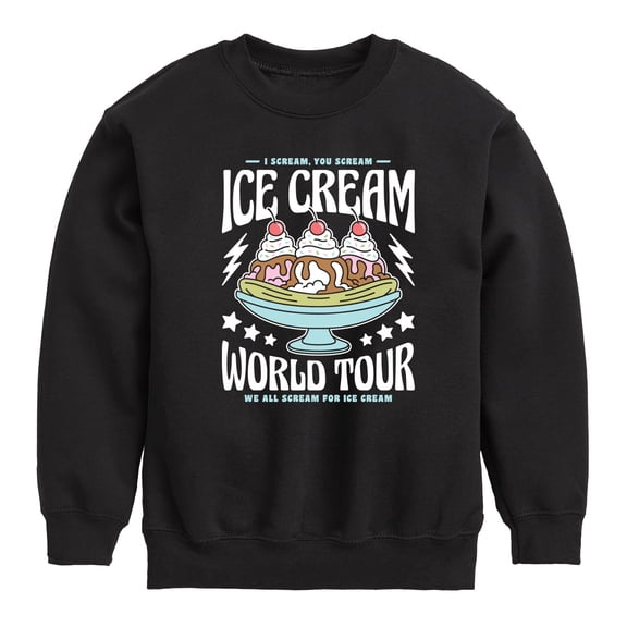Instant Message - I Scream, You Scream - Ice Cream World Tour - Toddler & Youth Crewneck Fleece Sweatshirt