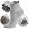 thumbnail image 6 of YooGuoGuo Womens Socks, Ruffle Turn-Cuff Casual Ankle Socks Breathable Cool Knit Cotton Lettuce Crew Frilly Sock 6 Pack, 6 of 7