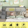 thumbnail image 2 of Bellemave Twin Loft Bed with Stairs and Storage, Wood Low Loft Bed with Shelf, No Box Spring Needed  (Gray), 2 of 12