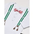 thumbnail image 2 of Little Treasure Baby Boy Cotton Bodysuit, Pant and Shoe 3pc Set, Green Suspenders, 3-6 Months, 2 of 4
