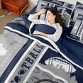 thumbnail image 4 of jejeloiu Rugby Ball Game 7-Piece Bedding Comforter Set,Gray Football City King Bedding Sets For Sport Gamer Reversible, 4 of 8