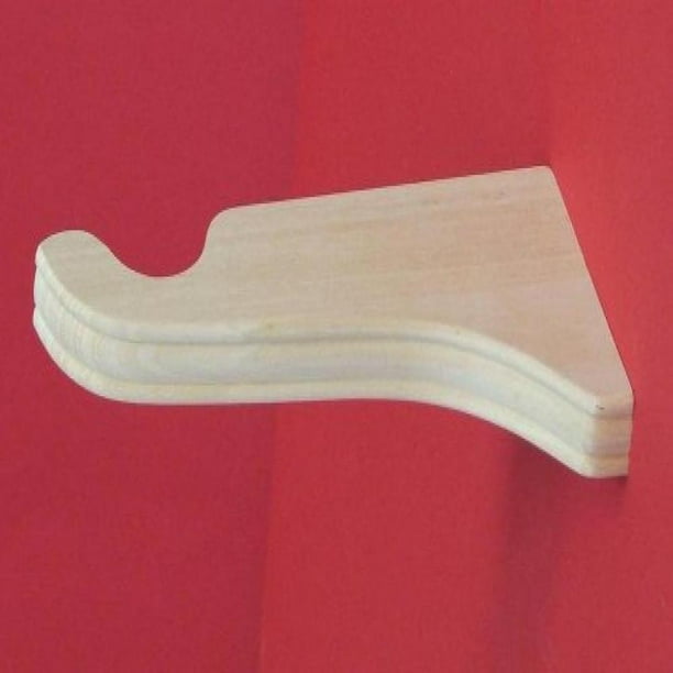 Long Unfinished Support Bracket for a 13/8" dowel rod 2/pack