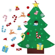 Felt Christmas Tree for Toddlers Kids Wall with Detachable Ornaments DIY Set, Wall Hanging Xmas Gifts Christmas Decorations