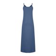 thumbnail image 5 of QUINDOS Dresses for Women Sleeveless Formal V-neck Evening Gown Evening Dress Summer Tank Solid Color Zipper Floor Length Maxi Dresses for Women, 5 of 7