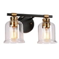 thumbnail image 4 of LNC Chayote 12.5-in 2-Light Polished Gold LED Modern/Contemporary Vanity Light, 4 of 4