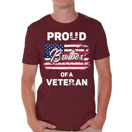 Awkward Styles Proud Brother of a Veteran Men Shirt Brother Gifts USA T shirt for Brother Superhero Proud Brother Tshirt Free to Be Me Vintage USA Flag T-shirt for Brother I'm American