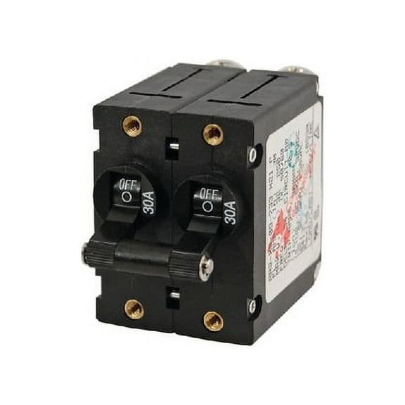 New A-series Double Pole Ac/dc Circuit Breaker blue Sea Systems 7237 30A Black