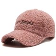thumbnail image 1 of Mightlink Adjustable Hook Loop Fasteners Extended Brim Baseball Cap Women Autumn Winter Artificial Lamb Wool Outdoor Hat, 1 of 7