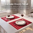 thumbnail image 2 of REGALWOVEN Rustic Placemats Set of 6 Polyester Placemats for Dining Table Decor Indoor Outdoor Washable Kitchen Table Mat Wipe Clean Burgundy 18*12in, 2 of 5
