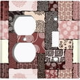 thumbnail image 4 of Metal Light Switch Plate Cover Safari African Tribal Art Pattern Pink Burgundy SFR013, 4 of 13