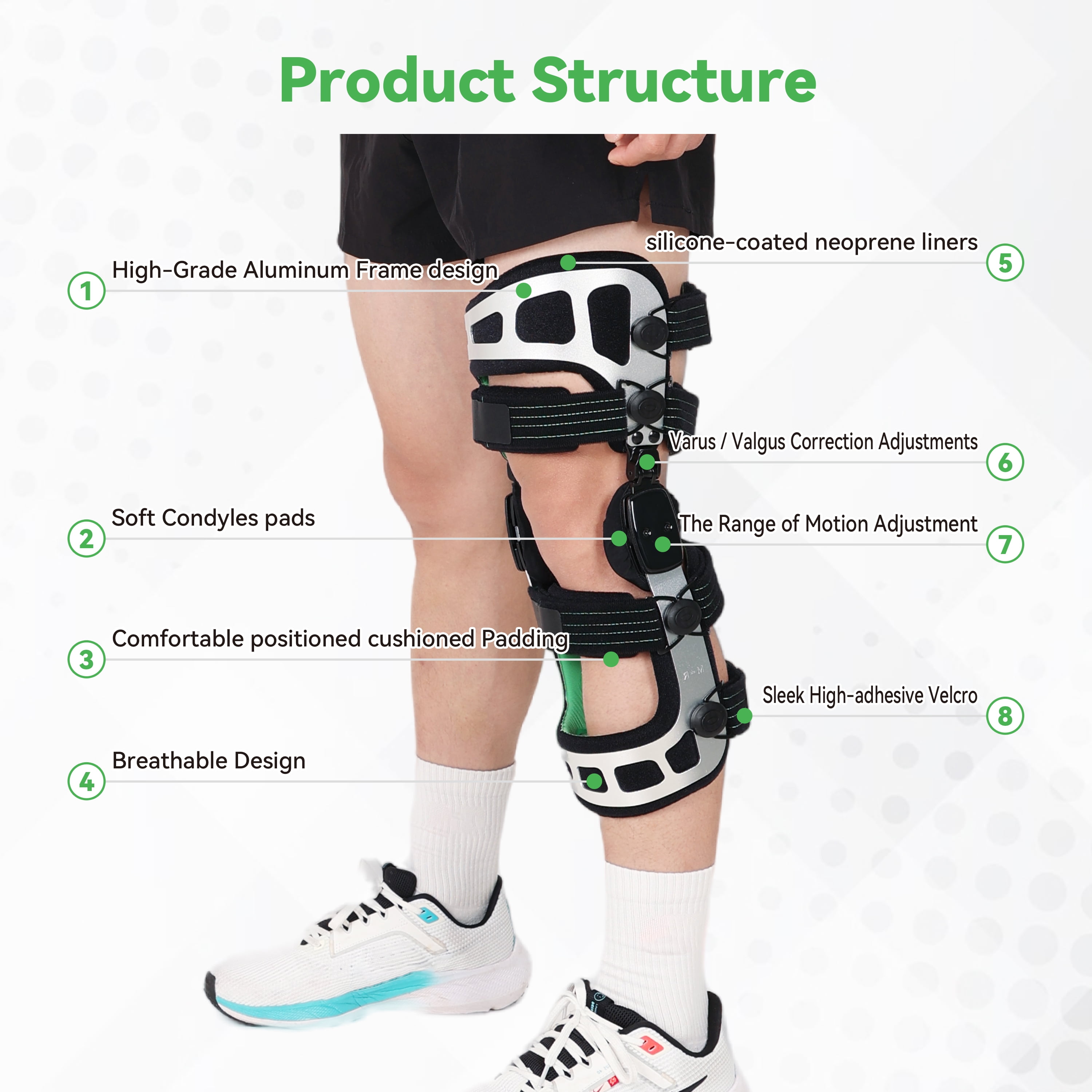 Orthomen OA Knee Brace Booster Instability of Knee Joint or Ligament Injury & Protect Knee Joint after Knee Surgery(M/Right)