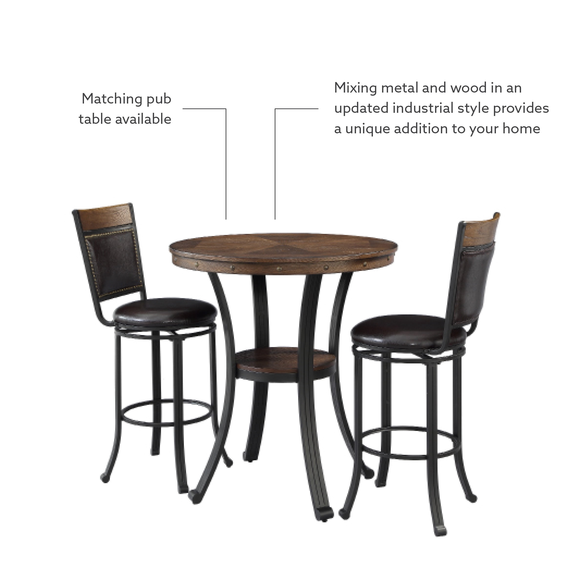 Powell Holloway 29" Indoor Metal Bar Stool with Swivel, Rustic Umber