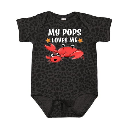 

Inktastic My Pops Loves Me- Cute Crab Family Gift Baby Boy or Baby Girl Bodysuit