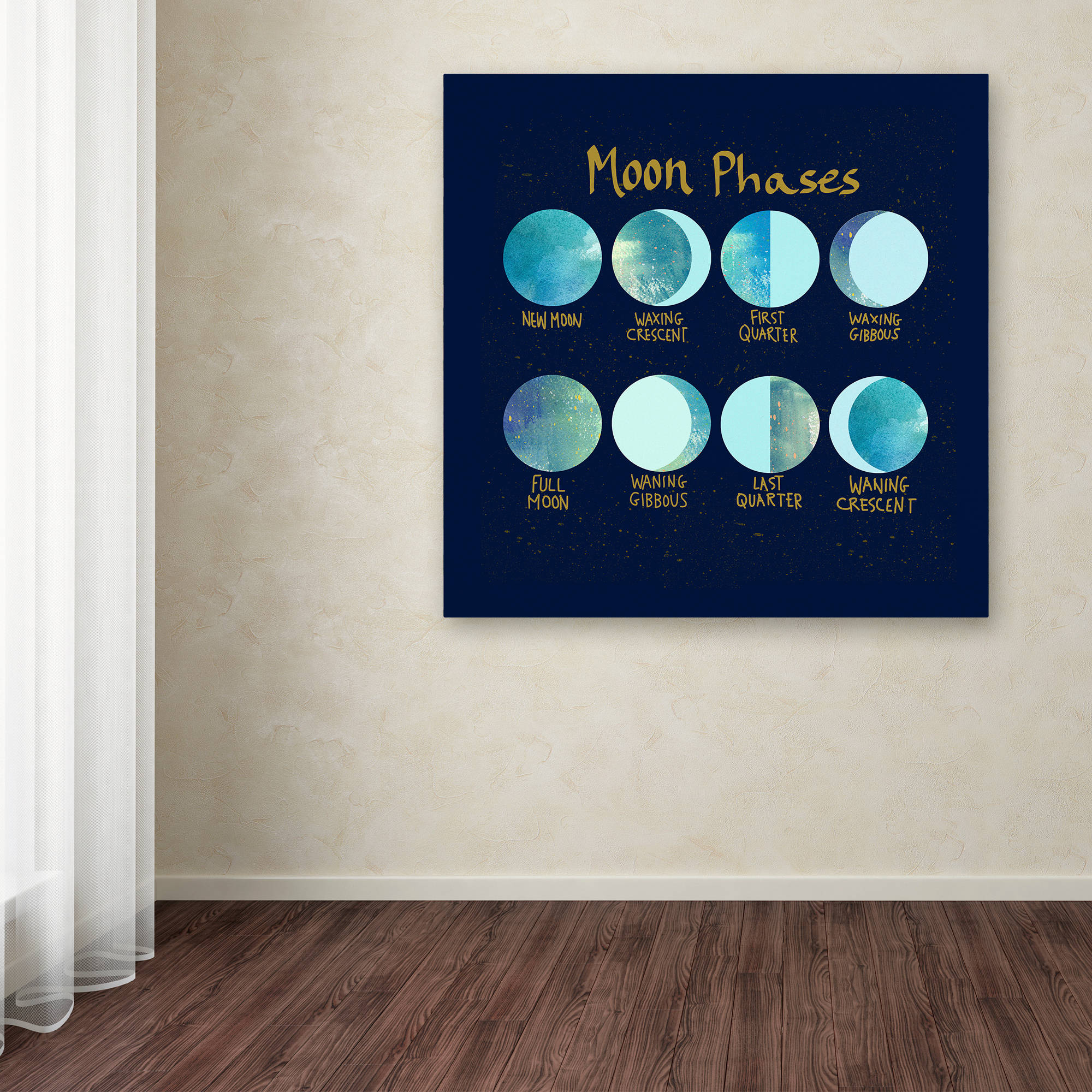 Trademark Fine Art "Moon Phases" Canvas Art by Lisa Powell Braun