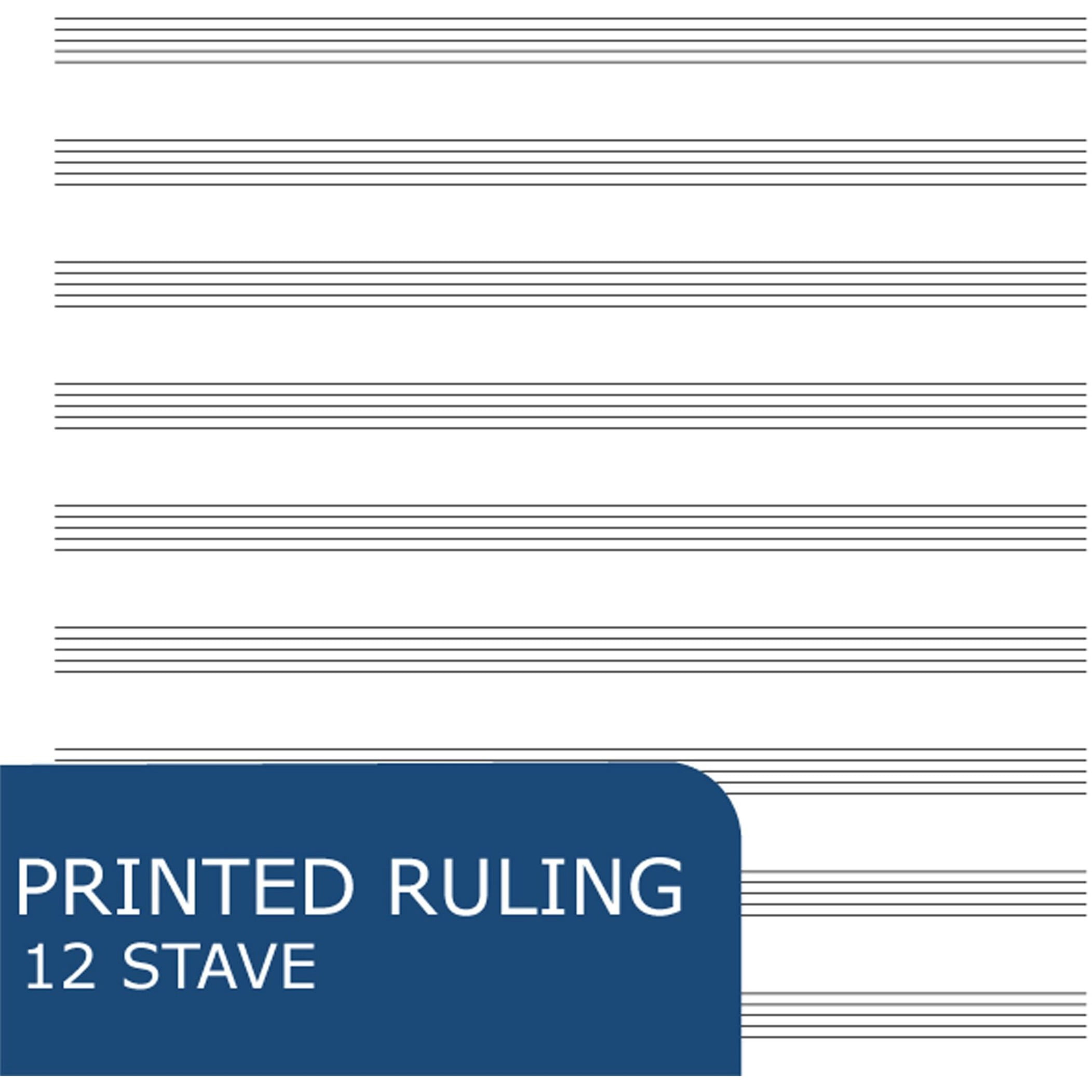 Roaring Spring Blank Manuscript Staff Composition Spiral Music Notebook, 1 Case (24 Total), 12 Stave, 11" x 8.5" 32 Sheets