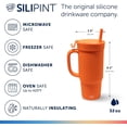 thumbnail image 2 of Silipint 32oz Silicone Humbler Tumbler with Handle, Flip Lid and Straw – BPA-Free, Non-Toxic, Unbreakable, Microwave, Dishwasher Safe – Perfect for Tea, Cold Water, Classic Orange - Pack of 2, 2 of 4