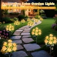 thumbnail image 5 of Oziral Solar Garden Lights Outdoor 2 pack, Waterproof LED Flower Decorative Solar Stake Lights, Yard Garden Patio Pathway Walkway Decor, 8 Modes, 5 of 9