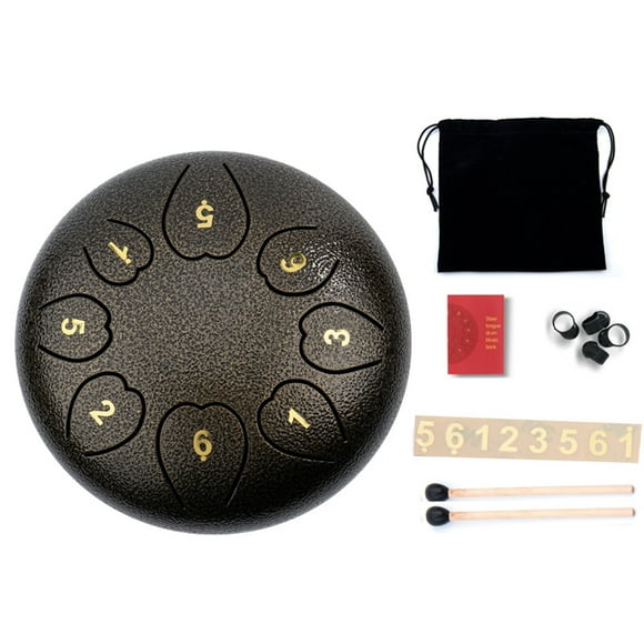 Bdday 6-inch Drum Steel Tongue Drum Disc Drum Black Drum Percussion Instrument Drum