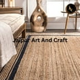 thumbnail image 4 of Jaipur Art And Craft Brown Black Border Rectangle Braided Reversible Jute Area Rug (6x9 Sq ft), 4 of 5