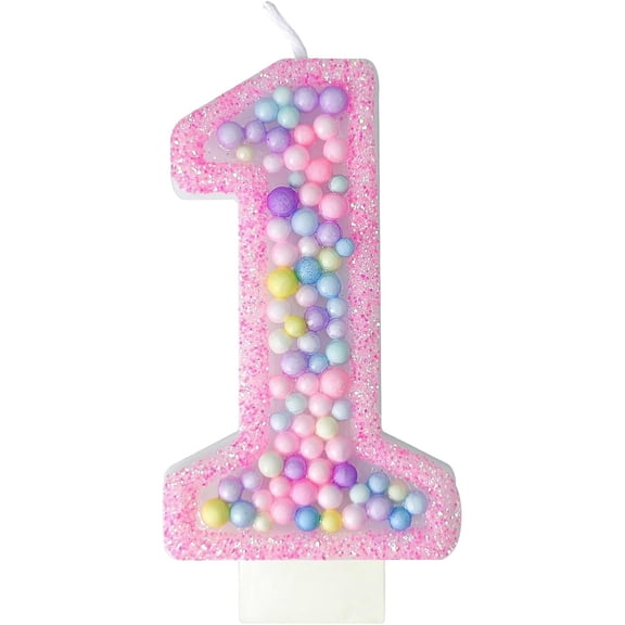Birthday Number Candles Macaron 3D Flash 1 Candle Suitable for Anniversaries