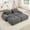 Grey, variant on 80" Modern Compressed Boneless Love Seat Couches with 2 Ottomans, 2 Seater Large Sectional Couches for Living Room, Black Corduroy Cloud Modular Sectional Sofa, Memory Foam, Deep Loveseat