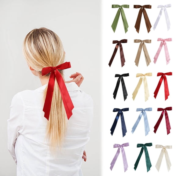 Msgweeeg Hair Clips for Thick Hair Hair Pins for Women Double Layer Satin Bow Hair Clip with Duckbills Designs for Women's Fashion