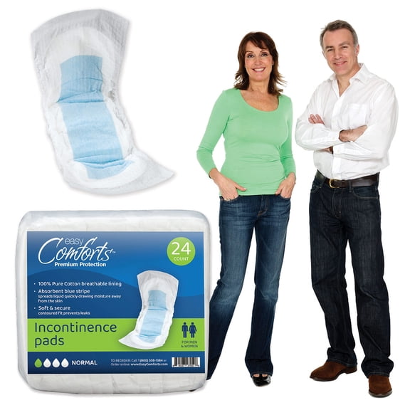 Confidence by Easy Comforts Incontinence Pads, Normal Absorbency, Pkg