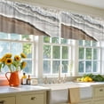 thumbnail image 4 of 2 Pack Beach Ocean Wave Valance for Window Abstract Art Coastal Brown Gradient Kitchen Valance Rod Pocket Short Curtain Topper Decorative Window Treatment for Living Room Bedroom 42"x12", 4 of 8
