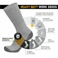 thumbnail image 2 of Heavy Duty Work Thick Warm Crew Cotton Socks, Steel Toe, (Gray - 12 Pairs) Fits US Men's Shoe Size 10-12, 2 of 4