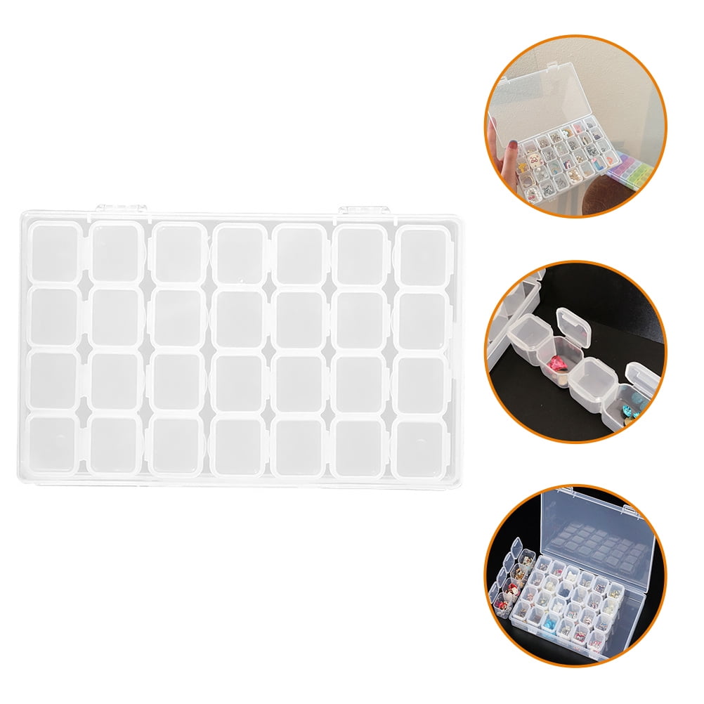 RENACLIPY White Plastic Storage Organizer Box Multi-Grid Bead Container for Home Use Craft Supplies Small Items