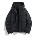 thumbnail image 5 of Windbreaker Jackets for Men Oversized Cargo Multi Pocket Hooded Outdoor Windbreaker Light Water Resistant Street Camping Jacket Black 3XL, 5 of 7
