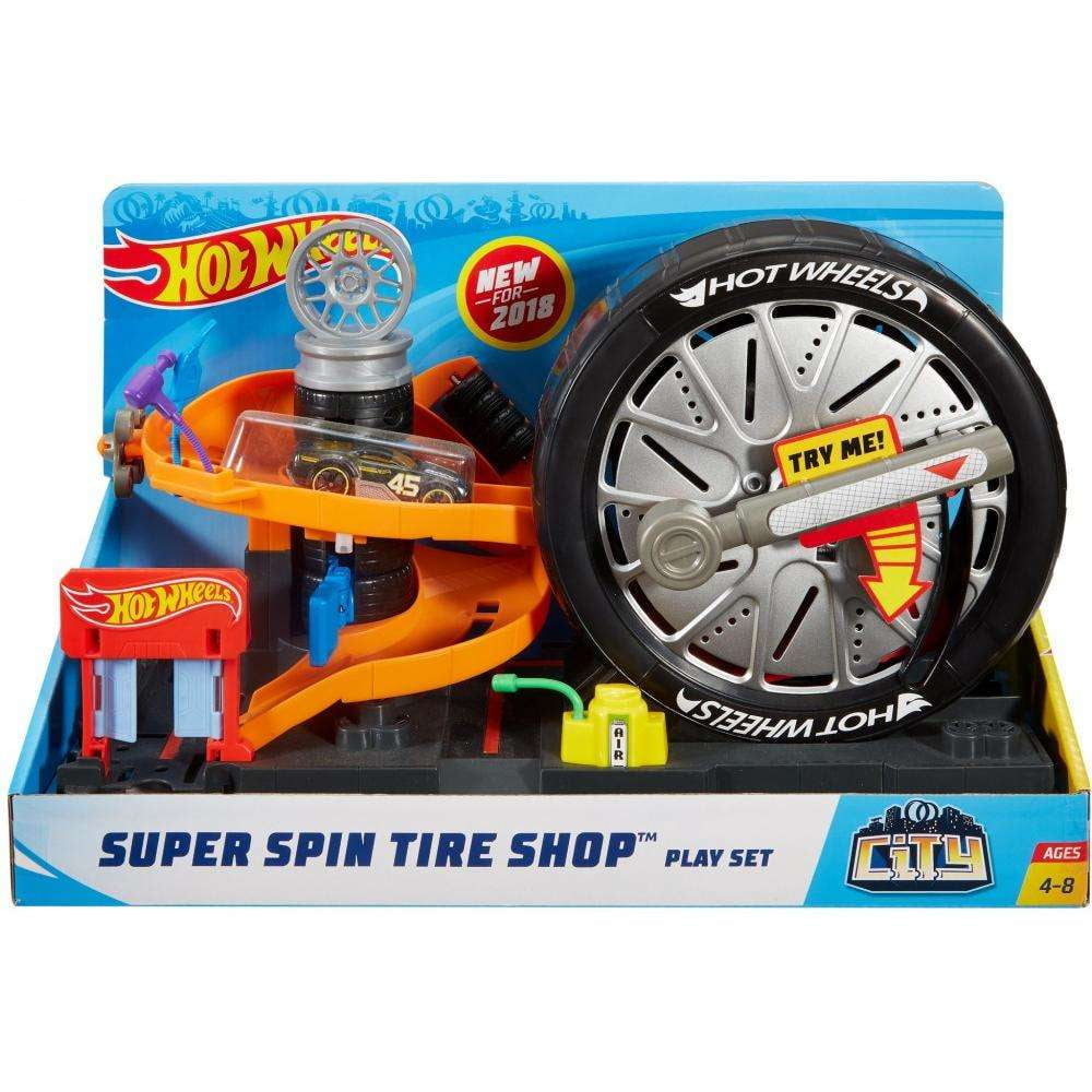 Hot Wheels City Super Spin Tire Shop 