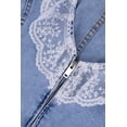 thumbnail image 3 of Forever 21 Lace-Trim Zip-Front Denim Vest, Color-Medium Denim, Size-M, 3 of 6