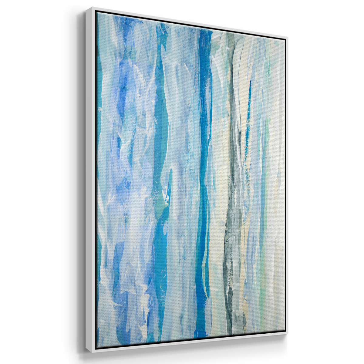 Swimming Ashore Framed Premium Gallery Wrapped Canvas - Ready to Hang - 17 x 25 - White Floating Frame