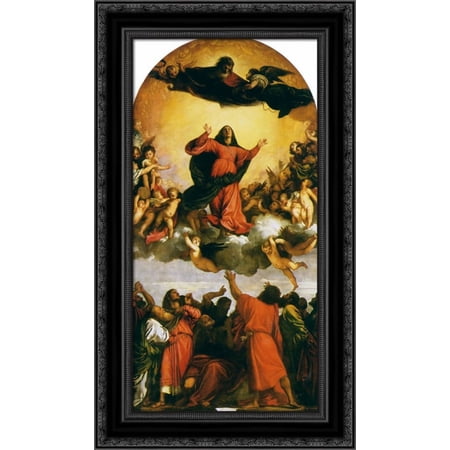 Assumption of the Virgin 16x24 Black Ornate Wood Framed Canvas Art by Titian