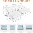 thumbnail image 2 of Modular Sectional Sofa 105'' Sleeper Sofa, High Density Foam & Ergonomic Support, Easy Assembly, Stain-Resistant,Chenille Fabric,Cloud Couch for Apartment Living Room - Sky Blue, 2 of 8