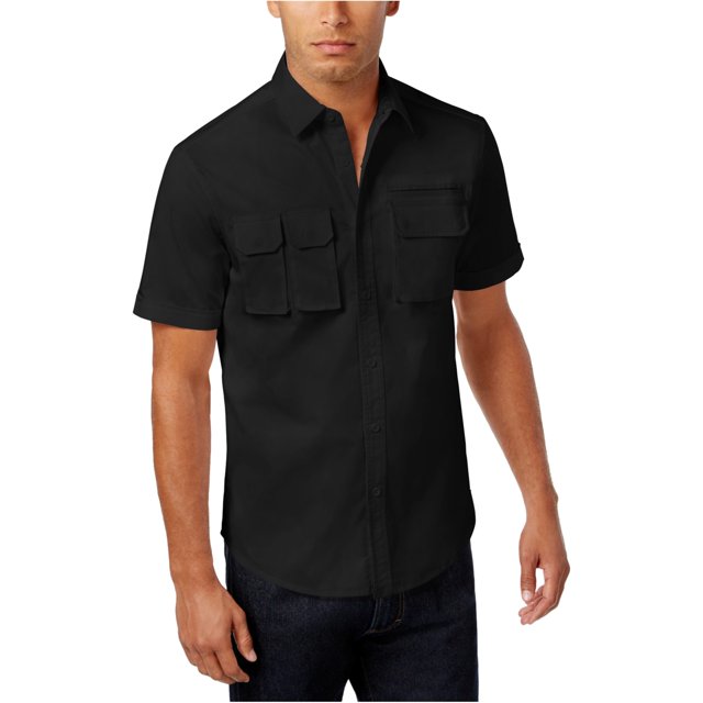 Camisa con Botones y múltiples bolsillos Sean John para hombre color negro mediano