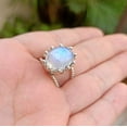 thumbnail image 4 of Navya Craft Rainbow Moonstone Oval 925 Sterling Silver Handmade Women Crown Ring Size 6.0, 4 of 4